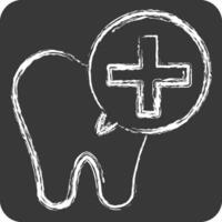 ikon dental implantat. relaterad till dental symbol. krita stil. enkel design redigerbar. enkel illustration vektor