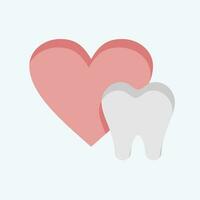 Symbol gesund Zähne. verbunden zu Dental Symbol. eben Stil. einfach Design editierbar. einfach Illustration vektor