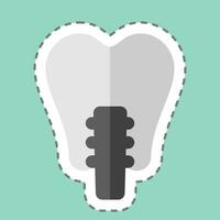 klistermärke linje skära dental proteser. relaterad till dental symbol. enkel design redigerbar. enkel illustration vektor