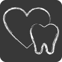 Symbol gesund Zähne. verbunden zu Dental Symbol. Kreide Stil. einfach Design editierbar. einfach Illustration vektor