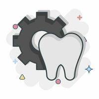 ikon dental tjänster. relaterad till dental symbol. komisk stil. enkel design redigerbar. enkel illustration vektor
