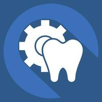 Symbol Dental Dienstleistungen. verbunden zu Dental Symbol. lange Schatten Stil. einfach Design editierbar. einfach Illustration vektor