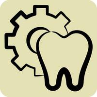 ikon dental tjänster. relaterad till dental symbol. hand dragen stil. enkel design redigerbar. enkel illustration vektor
