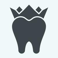 Symbol Dental Kronen. verbunden zu Dental Symbol. Glyphe Stil. einfach Design editierbar. einfach Illustration vektor