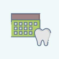 Symbol Terminplanung. verbunden zu Dental Symbol. Gekritzel Stil. einfach Design editierbar. einfach Illustration vektor