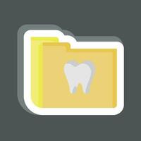 klistermärke dental uppgifter. relaterad till dental symbol. enkel design redigerbar. enkel illustration vektor