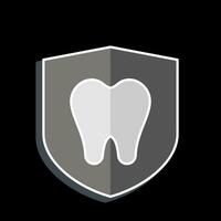 ikon dental skydd. relaterad till dental symbol. glansig stil. enkel design redigerbar. enkel illustration vektor