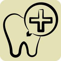 ikon dental implantat. relaterad till dental symbol. hand dragen stil. enkel design redigerbar. enkel illustration vektor
