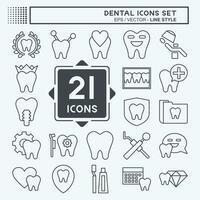 ikon uppsättning dental. relaterad till hälsa symbol.line stil. enkel design redigerbar. enkel illustration vektor