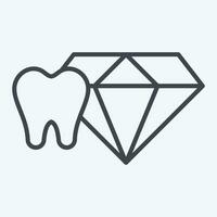 ikon tand Smycken. relaterad till dental symbol.line stil. enkel design redigerbar. enkel illustration vektor