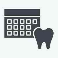 Symbol Terminplanung. verbunden zu Dental Symbol. Glyphe Stil. einfach Design editierbar. einfach Illustration vektor