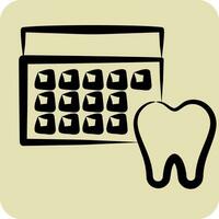 Symbol Terminplanung. verbunden zu Dental Symbol. Hand gezeichnet Stil. einfach Design editierbar. einfach Illustration vektor