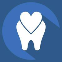 Symbol Dental Pflege. verbunden zu Dental Symbol. lange Schatten Stil. einfach Design editierbar. einfach Illustration vektor