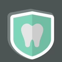 Aufkleber Dental Schutz. verbunden zu Dental Symbol. einfach Design editierbar. einfach Illustration vektor