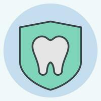 Symbol Dental Schutz. verbunden zu Dental symbol.farbe Kamerad Stil. einfach Design editierbar. einfach Illustration vektor