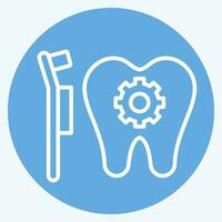 Symbol Dental Behandlung. verbunden zu Dental Symbol. Blau Augen Stil. einfach Design editierbar. einfach Illustration vektor