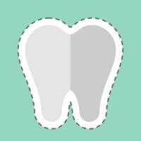 Aufkleber Linie Schnitt Zahnarzt. verbunden zu Dental Symbol. einfach Design editierbar. einfach Illustration vektor