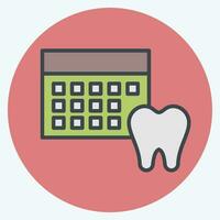 Symbol Terminplanung. verbunden zu Dental symbol.farbe Kamerad Stil. einfach Design editierbar. einfach Illustration vektor