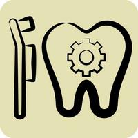 ikon dental behandling. relaterad till dental symbol. hand dragen stil. enkel design redigerbar. enkel illustration vektor