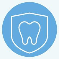 Symbol Dental Schutz. verbunden zu Dental Symbol. Blau Augen Stil. einfach Design editierbar. einfach Illustration vektor