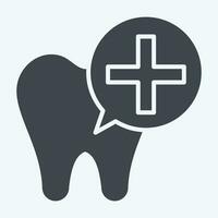 ikon dental implantat. relaterad till dental symbol. glyf stil. enkel design redigerbar. enkel illustration vektor