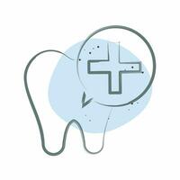 ikon dental implantat. relaterad till dental symbol. Färg fläck stil. enkel design redigerbar. enkel illustration vektor