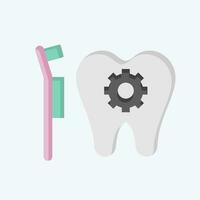 Symbol Dental Behandlung. verbunden zu Dental Symbol. eben Stil. einfach Design editierbar. einfach Illustration vektor