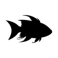 tropisch Fisch Silhouette Illustration auf isoliert Hintergrund vektor