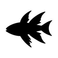 tropisch Fisch Silhouette Illustration auf isoliert Hintergrund vektor