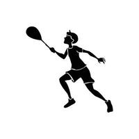 badminton spelare silhuett samling vektor