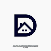 Brief d Zuhause Logo Design Vorlage vektor