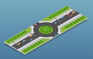 Isometrischer Autobahnverkehr der Stadt auf der Straßenstraße vektor