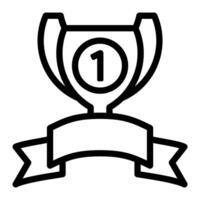 trofén guld ikon eller logotyp illustration översikt svart stil vektor
