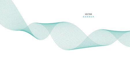 abstrakt Illustration von Vektor Banner. modern Vektor Banner Vorlage mit Blau wellig Linien.