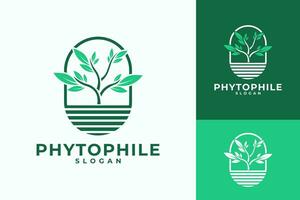 phytophil Grün Natur Pflanze Logo Design vektor