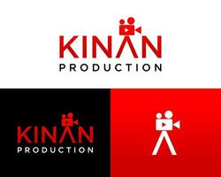 Brief ein Wortmarke Film Produktion Kino Industrie Logo Design. vektor