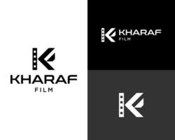 brev K F monogram filma produktion bio industri logotyp design. vektor