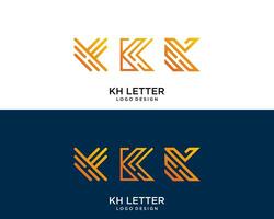 Brief kh Monogramm geometrisch Linie Technologie Unternehmen Logo Design. vektor