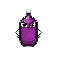 Plastik Limonade Flasche Charakter Karikatur Vektor Illustration