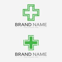 Gesundheitsschutz mit Schild-Logo-Design-Vektorvorlage für Medizin- oder Versicherungsunternehmen-Vektor vektor