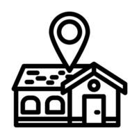 Zuhause Karte Ort Linie Symbol Vektor Illustration