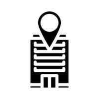 Büro Karte Ort Glyphe Symbol Vektor Illustration