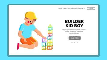barn byggare unge pojke vektor