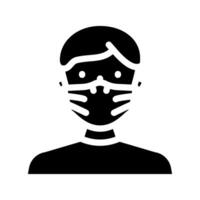 medizinisch Maske Gesicht Glyphe Symbol Vektor Illustration