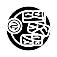 Dolmades griechisch Küche Glyphe Symbol Vektor Illustration