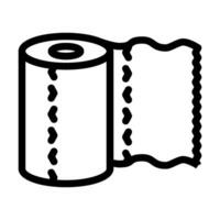 Hygiene rollen Papier Handtuch Linie Symbol Vektor Illustration