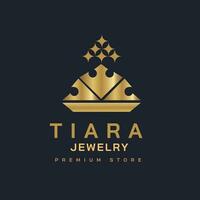 Tiara Schmuck Prämie Logo Marke vektor