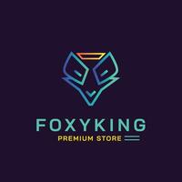 foxy König Prämie Logo Marke vektor