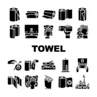 Papier Handtuch Küche rollen Gewebe Symbole einstellen Vektor