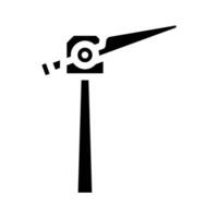 Single Wind Turbine Glyphe Symbol Vektor Illustration